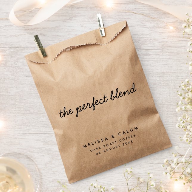 The Perfect Blend | Coffee Lover Rustic Wedding Favour Bags (Clipped)