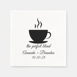 The Perfect Blend Coffee lovers Wedding  Napkin