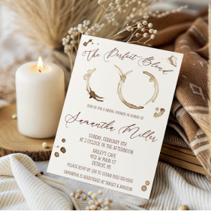 The Perfect Blend, Coffee, Stains, Bridal Shower Invitation