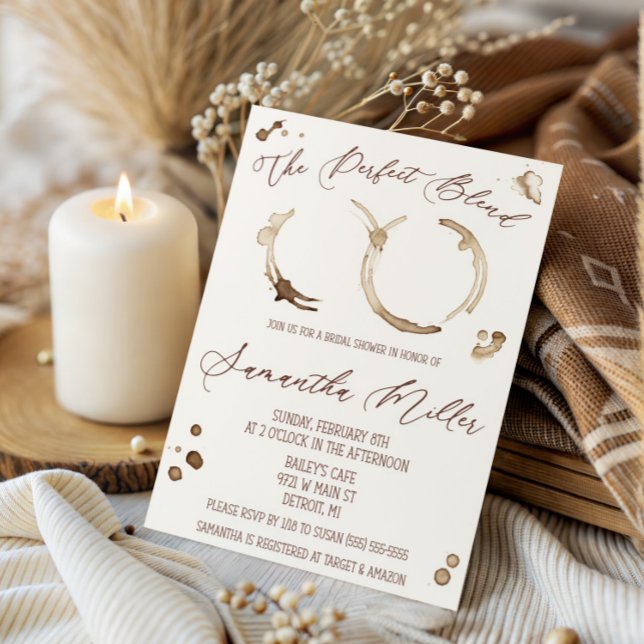 The Perfect Blend, Coffee, Stains, Bridal Shower Invitation (Creator Uploaded)