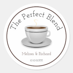 The Perfect Blend Coffee Wedding Classic Round Sticker