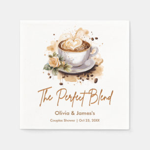 The Perfect Blend Coffee Wedding Couples Shower   Napkin