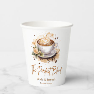 The Perfect Blend Coffee Wedding Couples Shower  Paper Cups