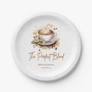 The Perfect Blend Coffee Wedding Couples Shower  Paper Plate