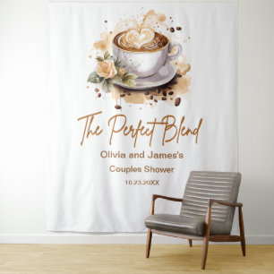 The Perfect Blend Coffee Wedding Couples Shower Tapestry