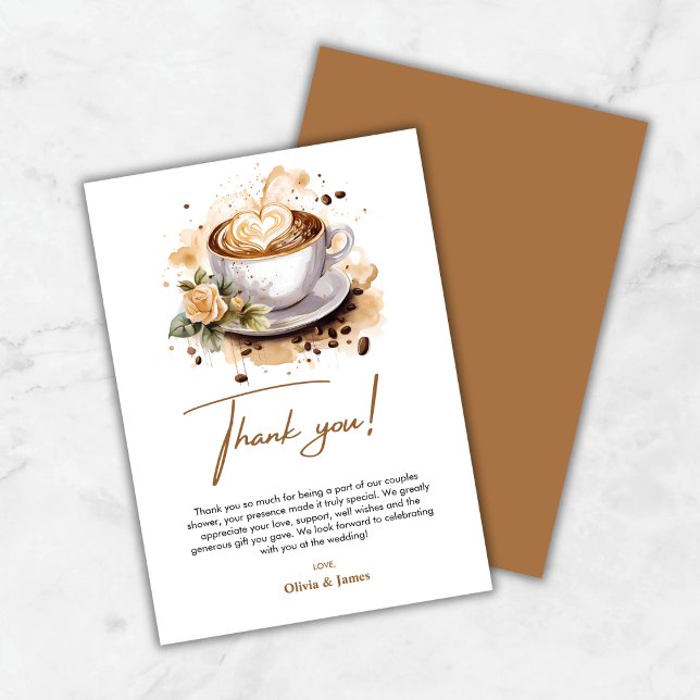 The Perfect Blend Coffee Wedding Couples Shower  Thank You Card (The Perfect Blend Coffee Wedding Couples Shower Thank You Card )