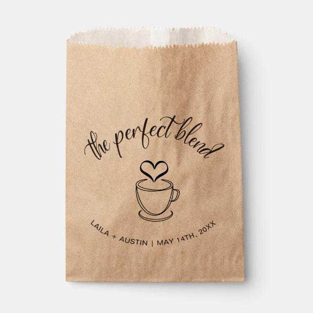 The Perfect Blend Coffee Wedding Favour Bag (Front)