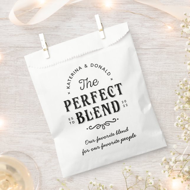 The Perfect Blend Coffee Wedding Favour Bag (Clipped)