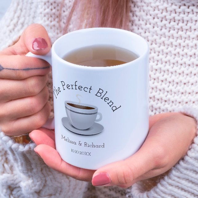 The Perfect Blend Coffee Wedding Favour Coffee Mug (The Perfect Blend Coffee Wedding Favor Coffee Mug-coffee theme party gift idea)