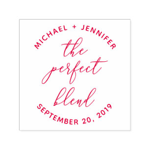 The Perfect Blend   Custom Red Wedding Calligraphy Self-inking Stamp
