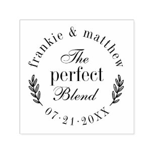 The Perfect Blend   Elegant Typography Wedding Self-inking Stamp
