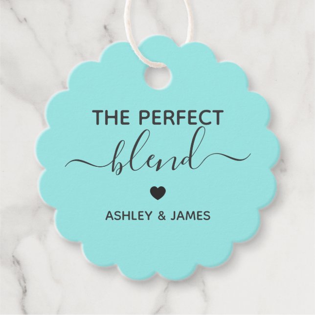The Perfect Blend Gift Tag, Coffee Wedding Favour Tags (Front)