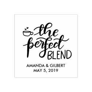 The Perfect Blend Handwritten Script Wedding Favou Rubber Stamp
