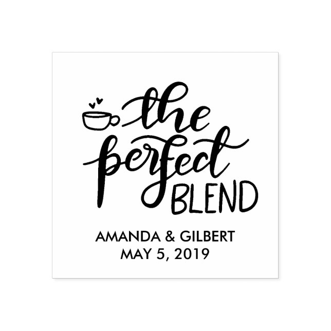 The Perfect Blend Handwritten Script Wedding Favou Rubber Stamp (Imprint)