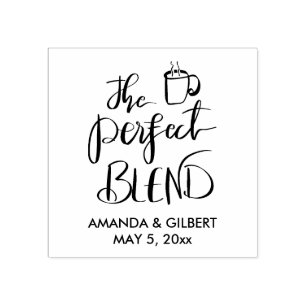 The Perfect Blend Handwritten Script Wedding Favou Rubber Stamp