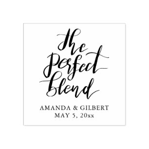 The Perfect Blend Handwritten Script Wedding Favou Rubber Stamp