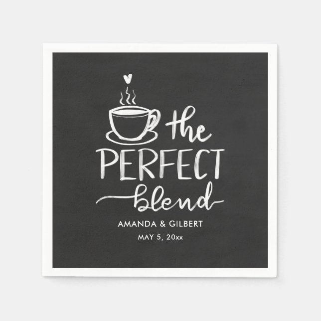 The Perfect Blend Handwritten Vintage Chalkboard Napkin (Front)