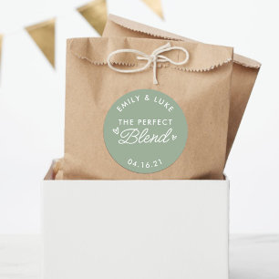 The Perfect Blend Minimalist Coffee Wedding Favour Classic Round Sticker