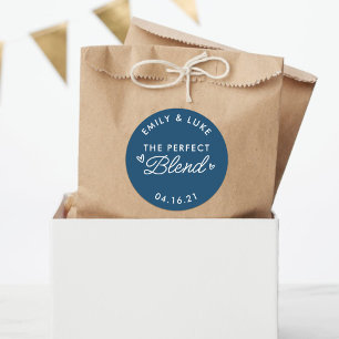 The Perfect Blend Minimalist Coffee Wedding Favour Classic Round Sticker