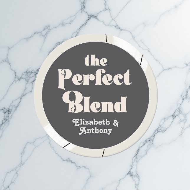 The Perfect Blend Modern Boho Wedding Round Paper Coaster (The Perfect Blend Modern Boho Wedding Round Paper Coaster)