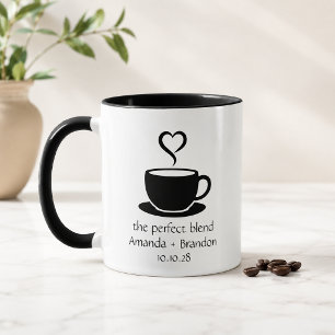 The Perfect Blend Monochrome Cup Heart Wedding