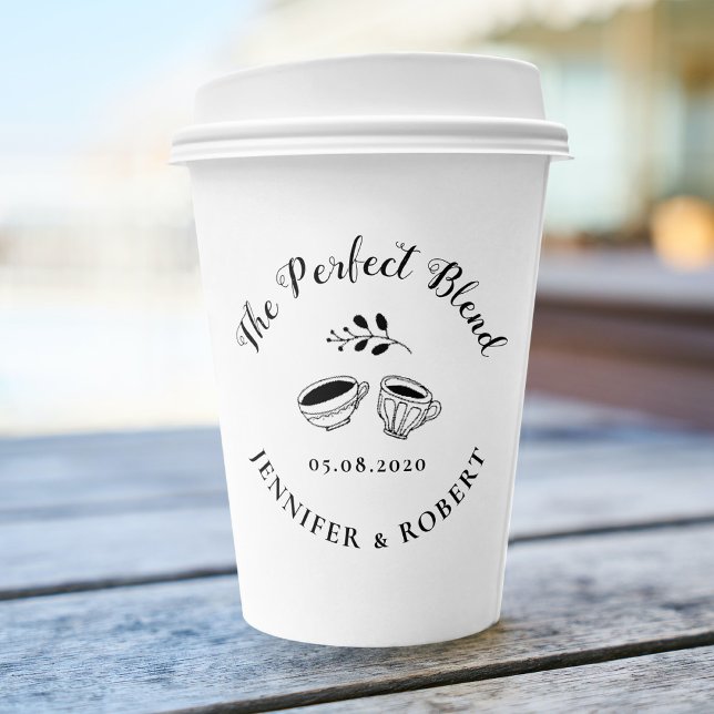 The Perfect Blend Monogram Wedding Paper Cup Set (Creator Uploaded)