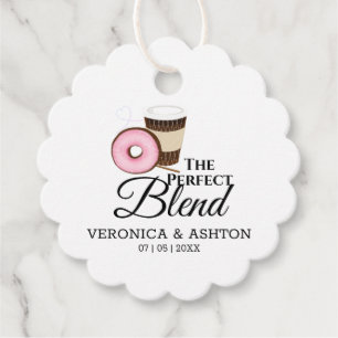 The Perfect Blend Pink Iced Doughnut & Coffee Favour Tags