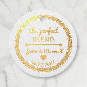 The Perfect Blend Quote - Photo Wedding Gold Foil Favour Tags