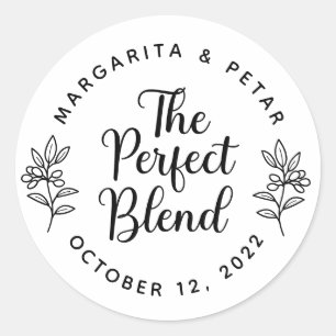 The Perfect Blend Rustic Wedding Kraft Classic Round Sticker