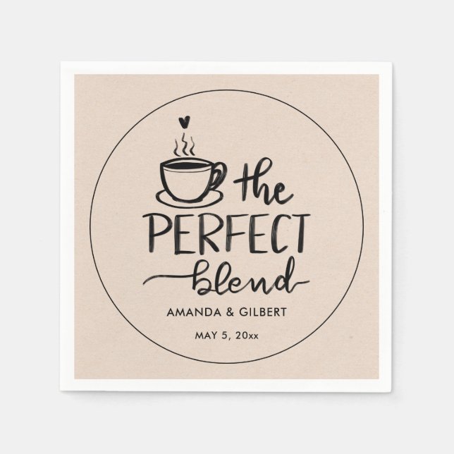The Perfect Blend Script Kraft Paper Wedding Napki Napkin (Front)