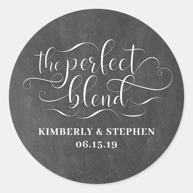 The Perfect Blend Wedding Classic Round Sticker (Front)