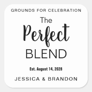 The Perfect Blend Wedding Coffee Label CF001sq