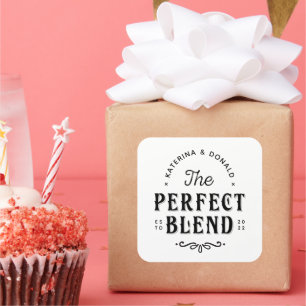 The Perfect Blend Wedding Favour Square Sticker