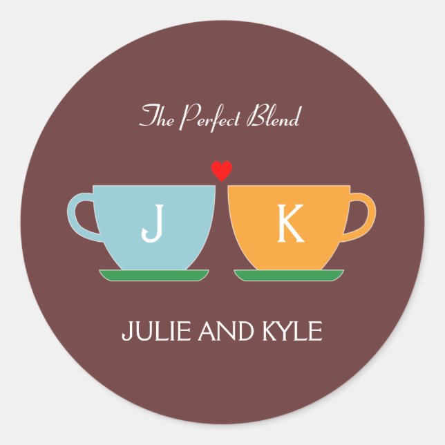 The Perfect Blend Wedding Favour Sticker/ Envelope Classic Round Sticker (Front)