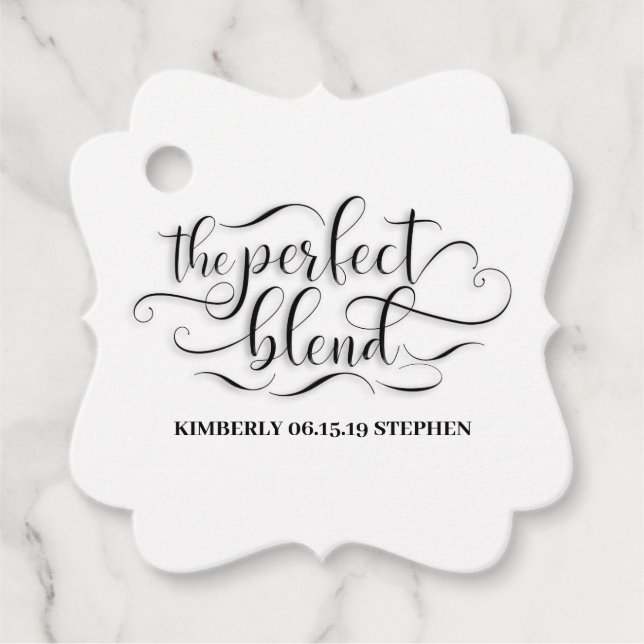 The Perfect Blend Wedding Favour Tags (Front)