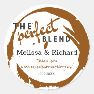 The Perfect Blend Wedding Favours Classic Round Sticker