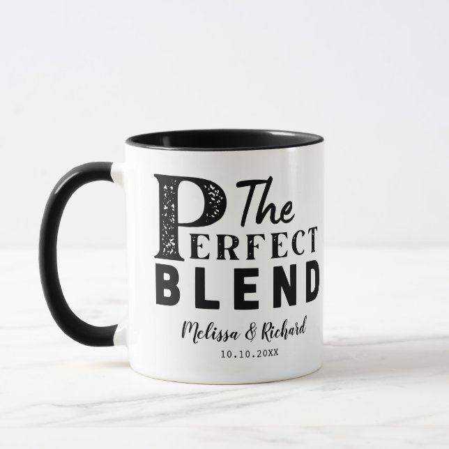 The Perfect Blend Wedding Party Gift Favours   Mug (Left)