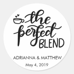 The Perfect Blend Whimsical Wedding Favour Classic Round Sticker