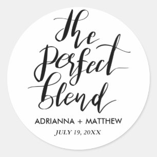 The Perfect Blend Whimsical Wedding Favour Classic Round Sticker