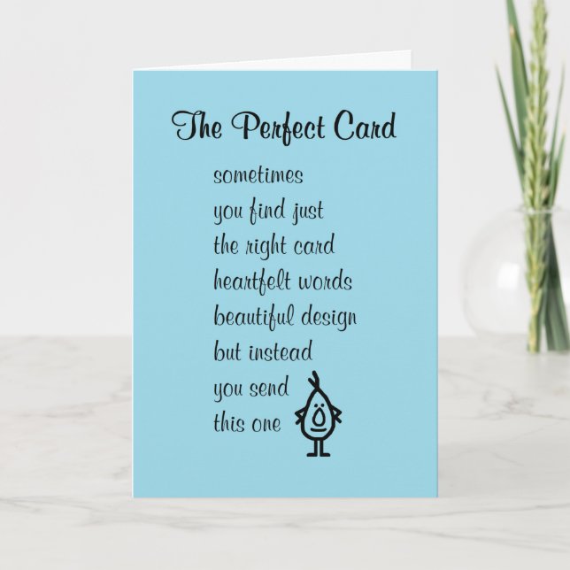 The Perfect Card A Happy Birthday Poem (Front)