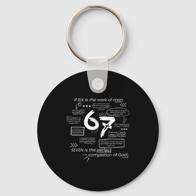 The Perfect Completion Of God 67 Meme Christian Bi Key Ring (Front)