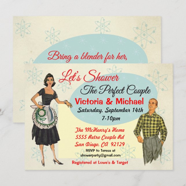 The Perfect Couple Bridal Couples Shower Invites (Front/Back)