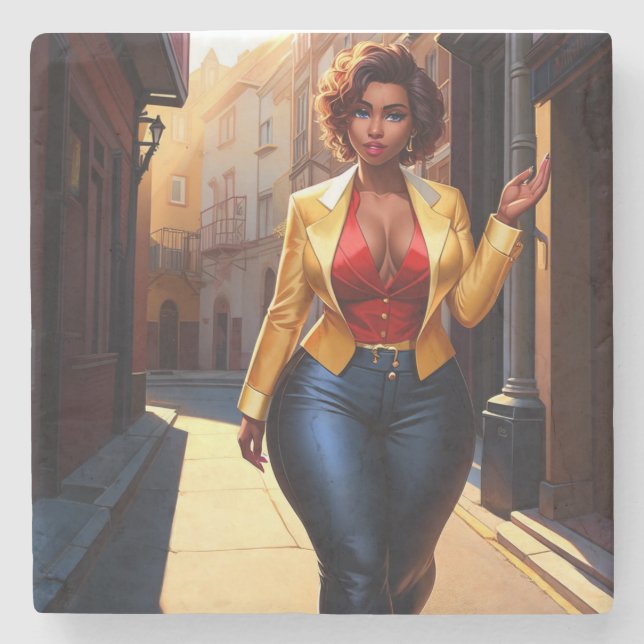 The Perfect Gift for Any Boss Lady Stone Coaster (Front)
