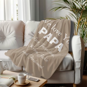 The Perfect Gift for Dad, Pop or Papa. A Warm Tan Fleece Blanket
