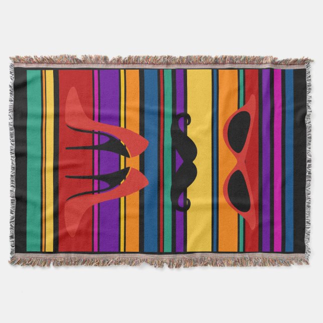 The Perfect Look in Black & Red + your idea Throw Blanket (Front)