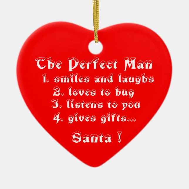 The Perfect Man-heart ornament (Front)