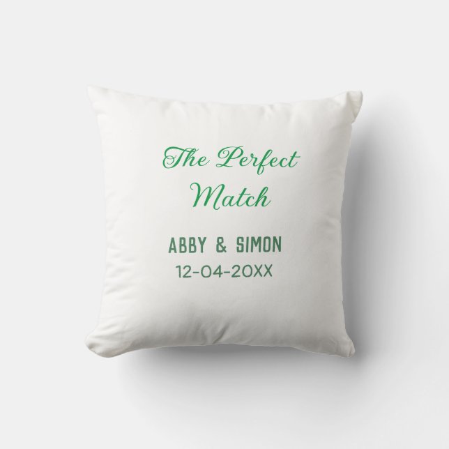 The perfect match add couple name date texture yea cushion (Front)