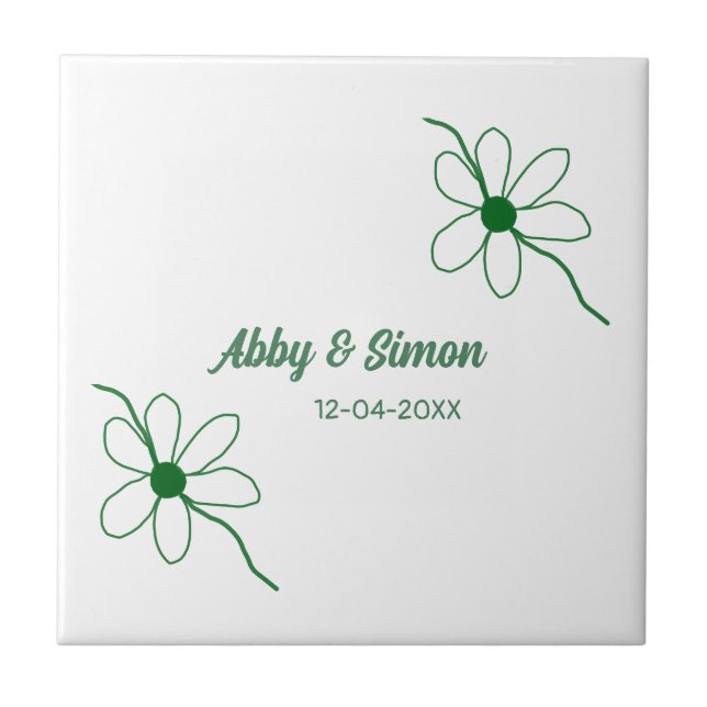 The perfect match add couple name date texture yea tile (Front)