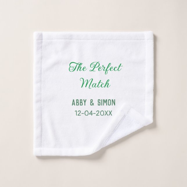 The perfect match add couple name date texture yea wash cloth (Wash Cloth)