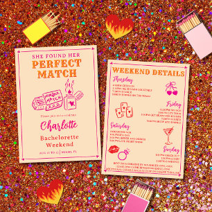 The Perfect Match Bachelorette Party Itinerary Invitation